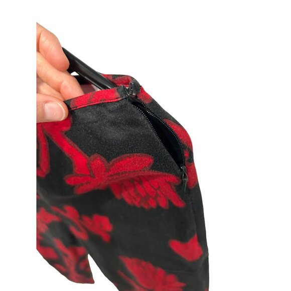 Sigrid Olsen Sport Women's Black Red Floral Print Pants Size 8 - Picture 4 of 8
